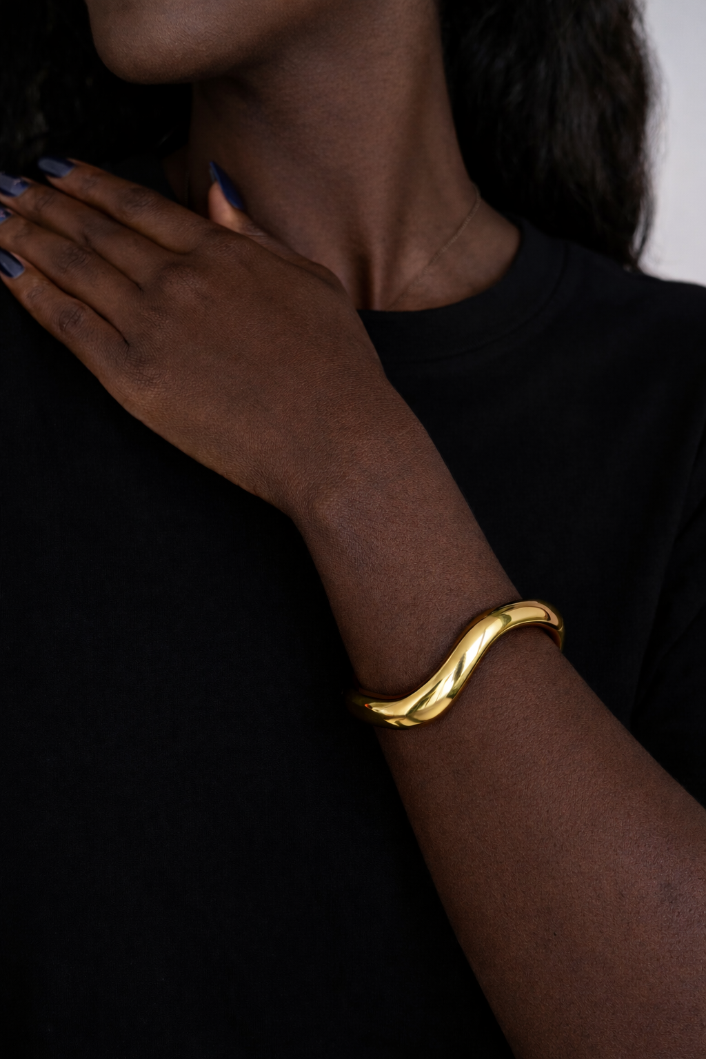 Curved Wave Cuff Bracelet