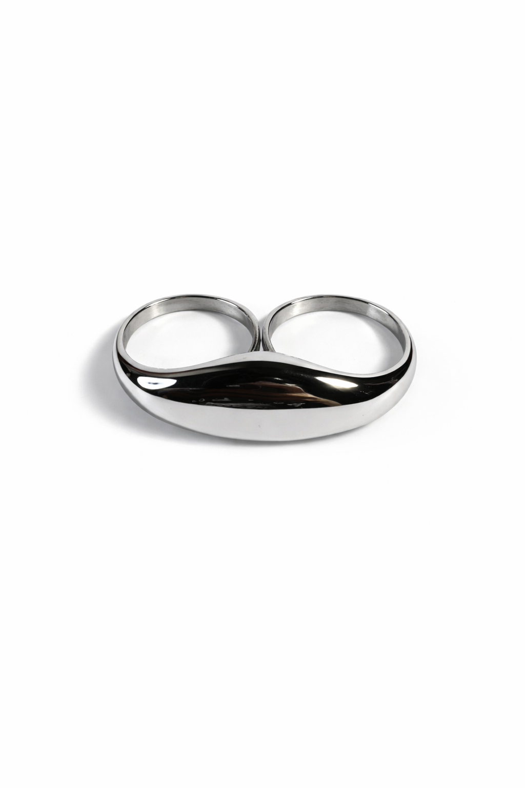 Sculptural Dome Double Finger Statement Ring