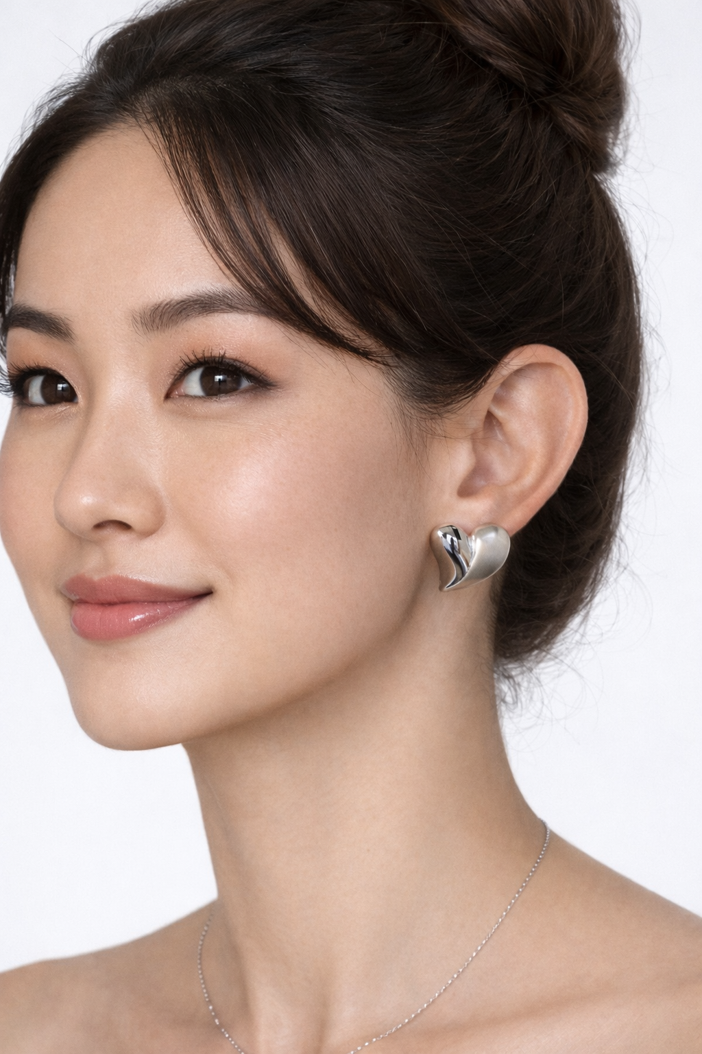 Chunky Heart Stud Earrings
