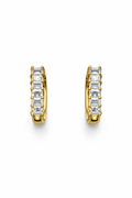 Baguette Crystal Huggie Hoops