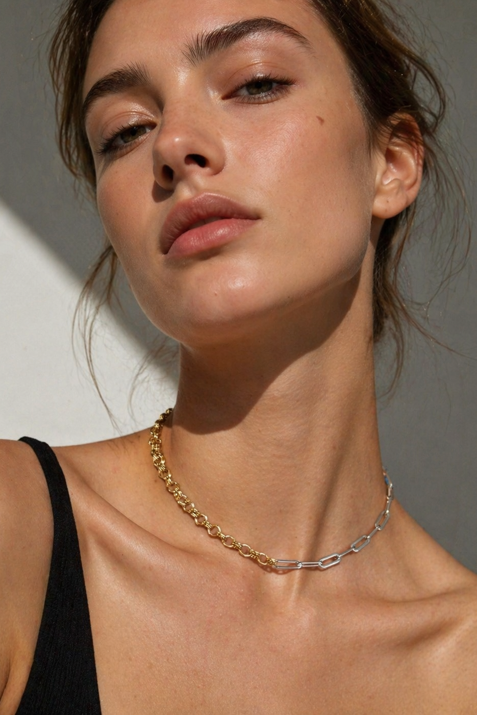 Two-Tone Chain Link Necklace