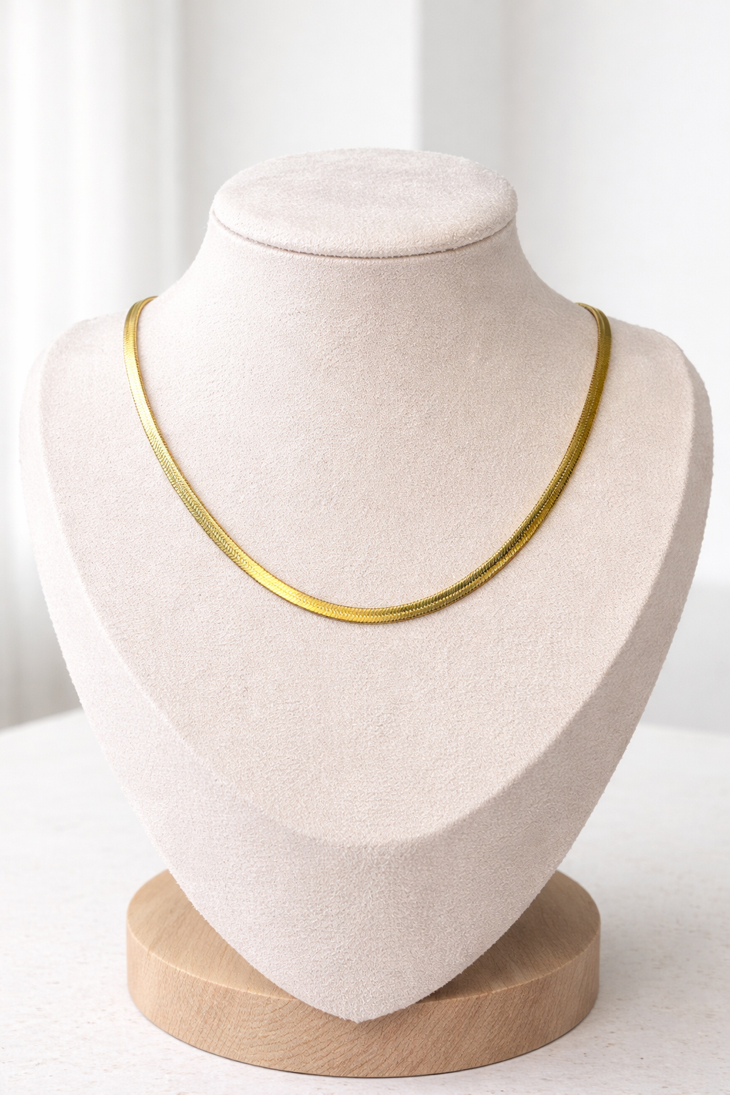 Flat Herringbone Chain & Ball Chain Necklace Set