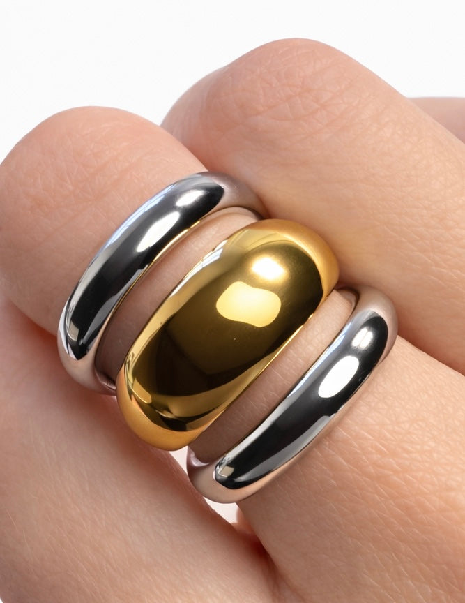 Dome Ring: Silver & Gold