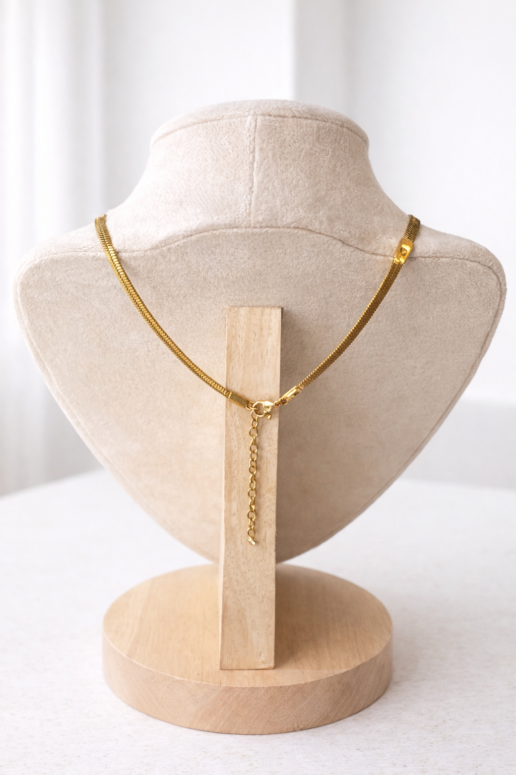 Flat Herringbone Chain & Ball Chain Necklace Set