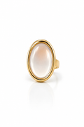 Glass Dome Oval Statement Ring