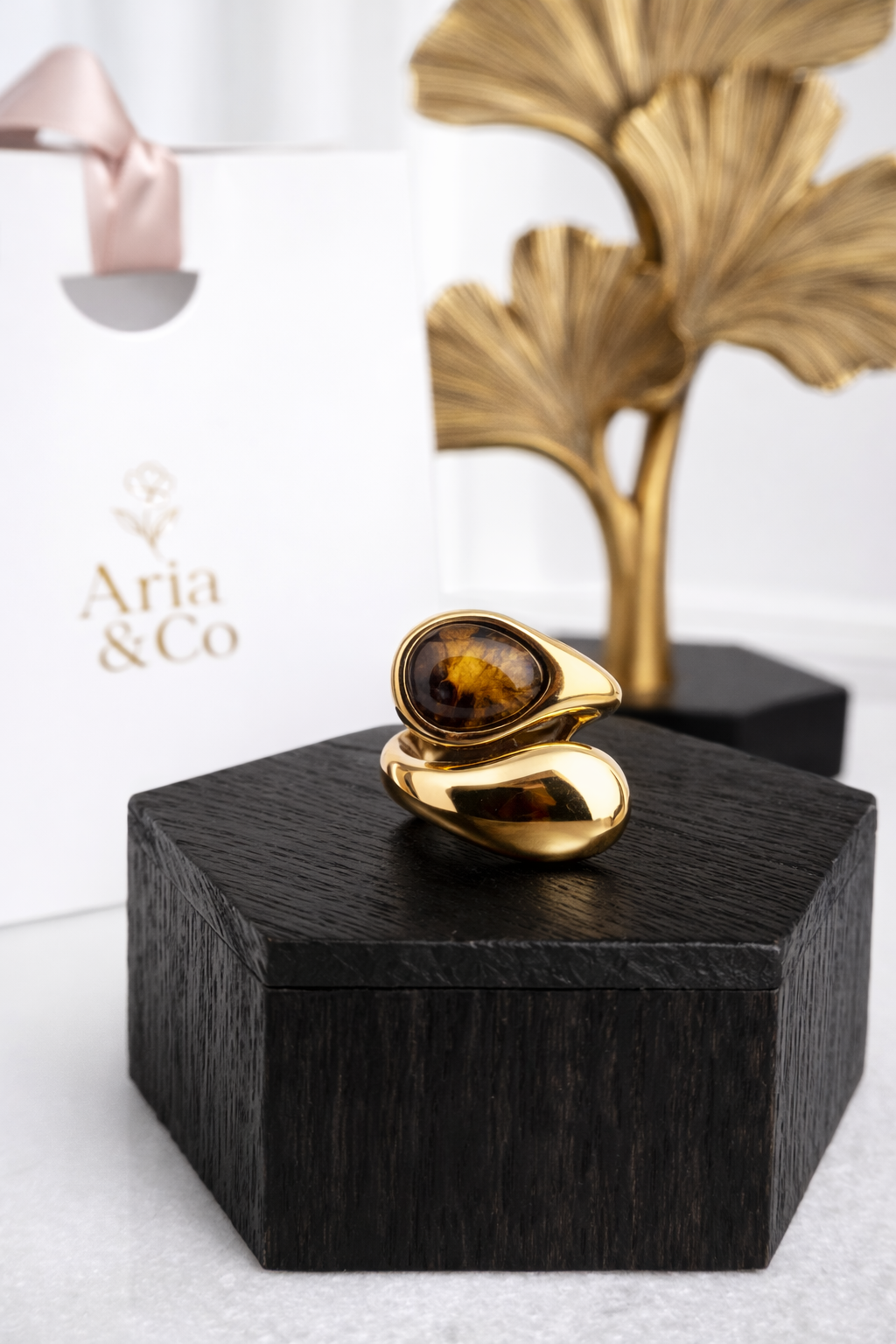 Tiger Eye Wrap Ring