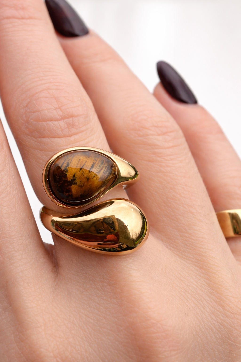 Tiger Eye Wrap Ring