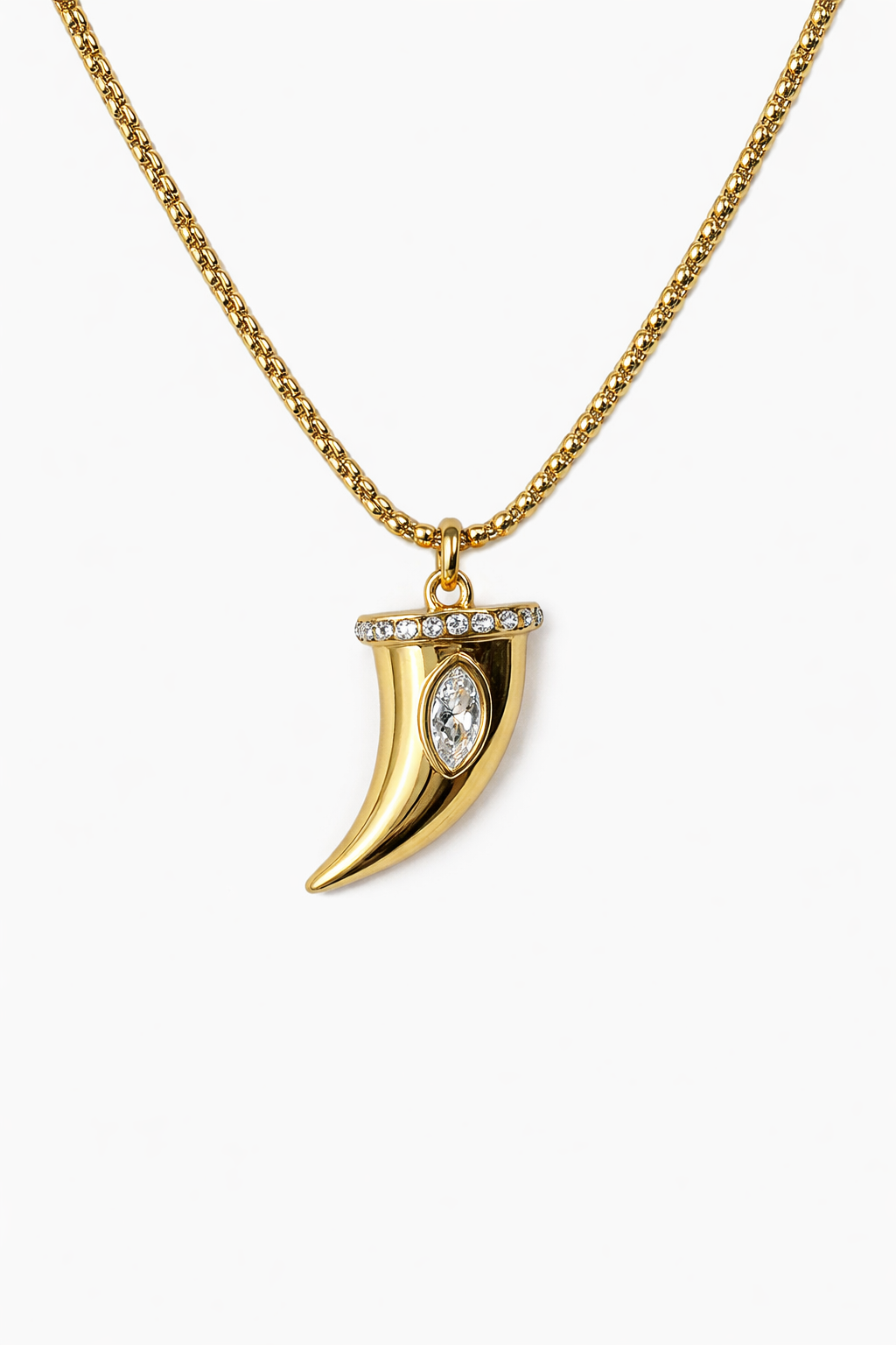 Crystal Horn Pendant Necklace
