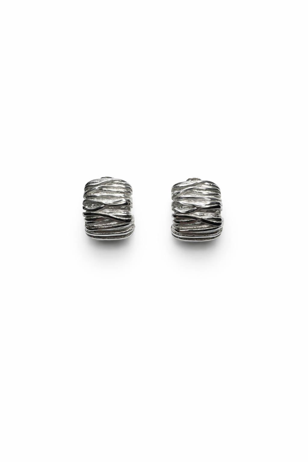 Sculptural Wire Huggie Hoops