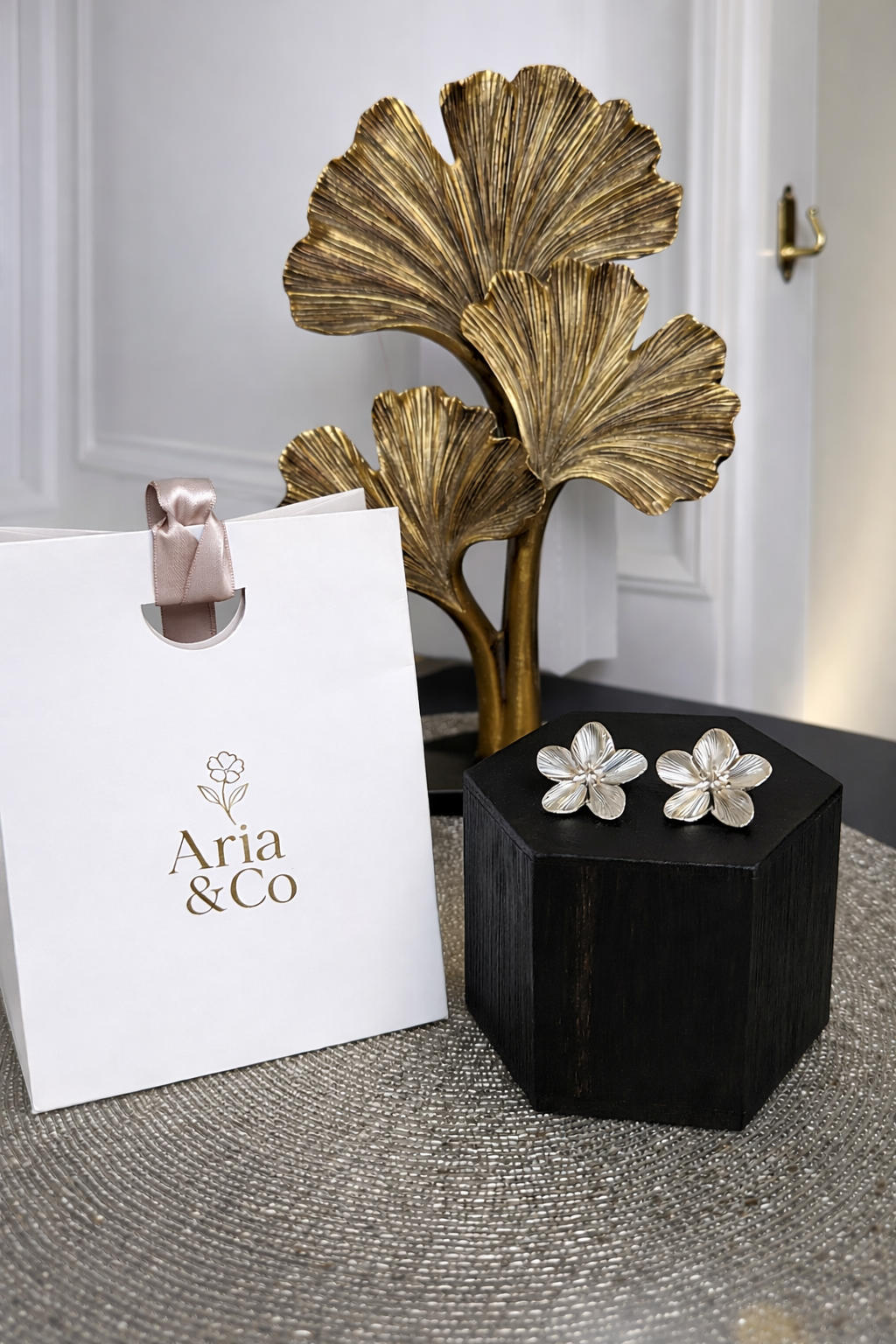 Textured Flower Stud Earrings