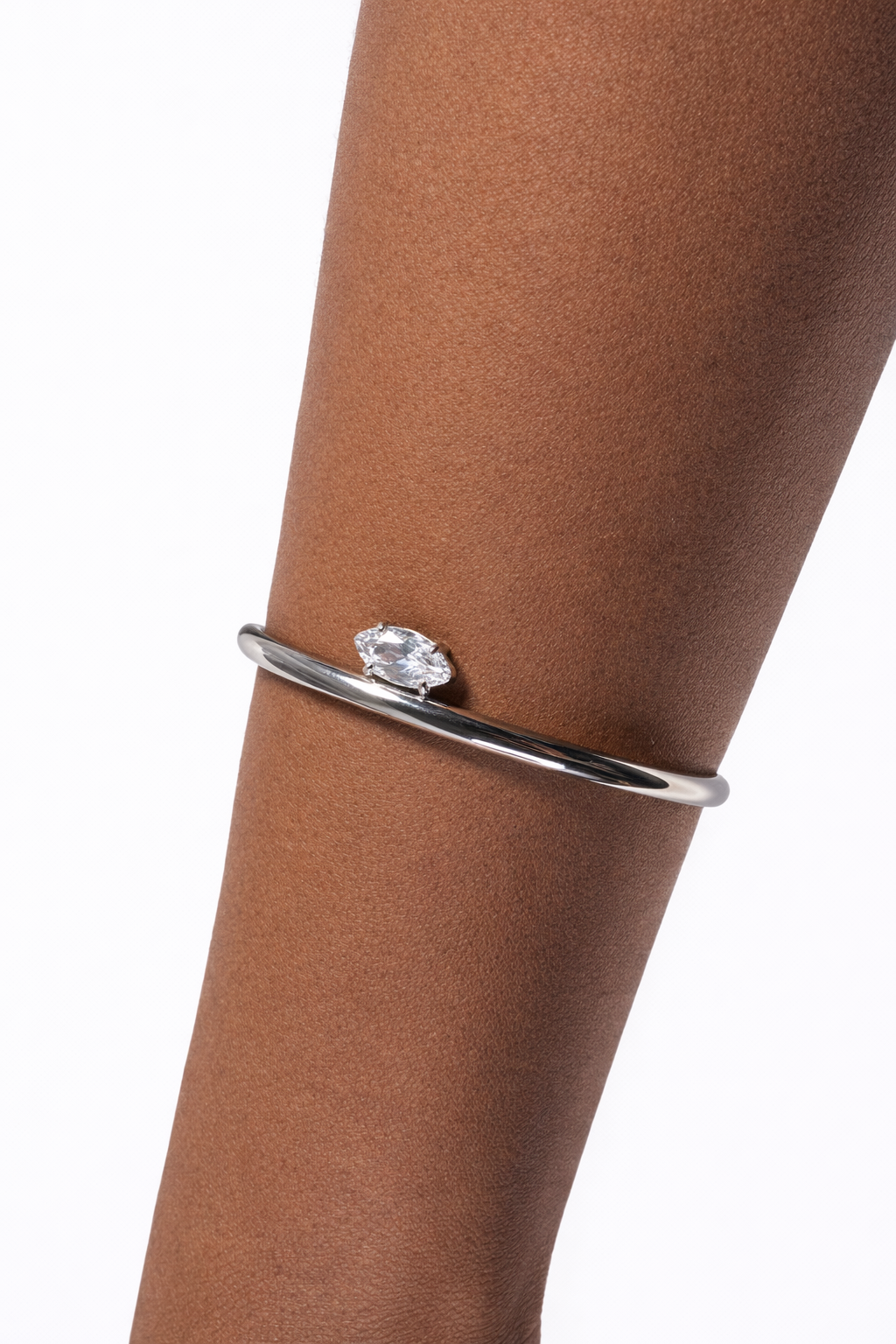 Marquise Zircon Solitaire Open Cuff Bracelet