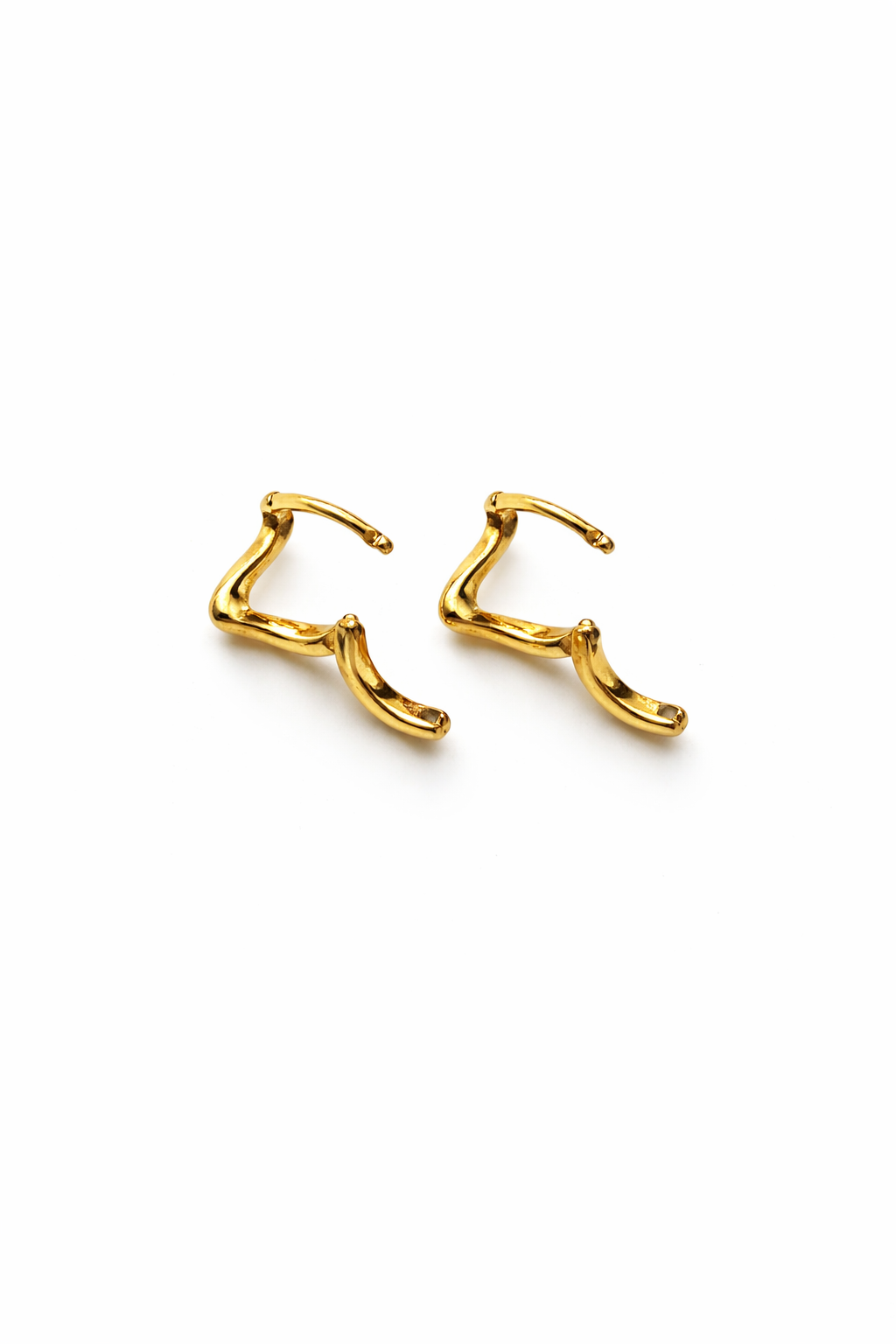 Sculpted Wave Mini Hoops