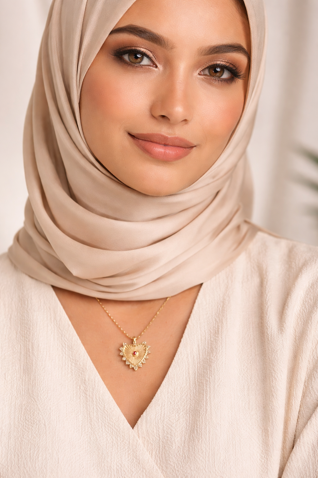 Sacred Heart Crystal Pendant Necklace