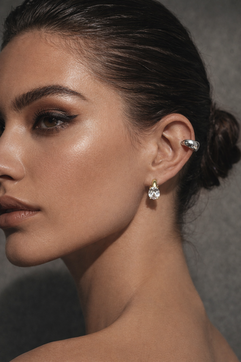 Polished Dome Ear Cuff — Silver