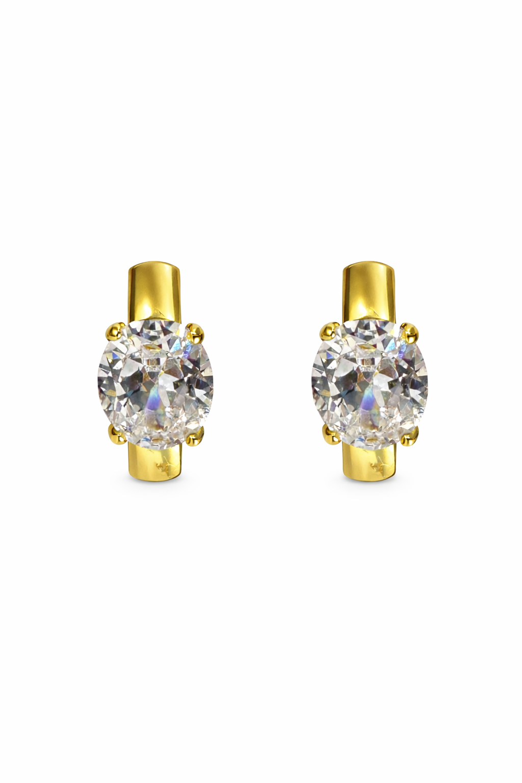 Oval Crystal Chunky Open Hoops