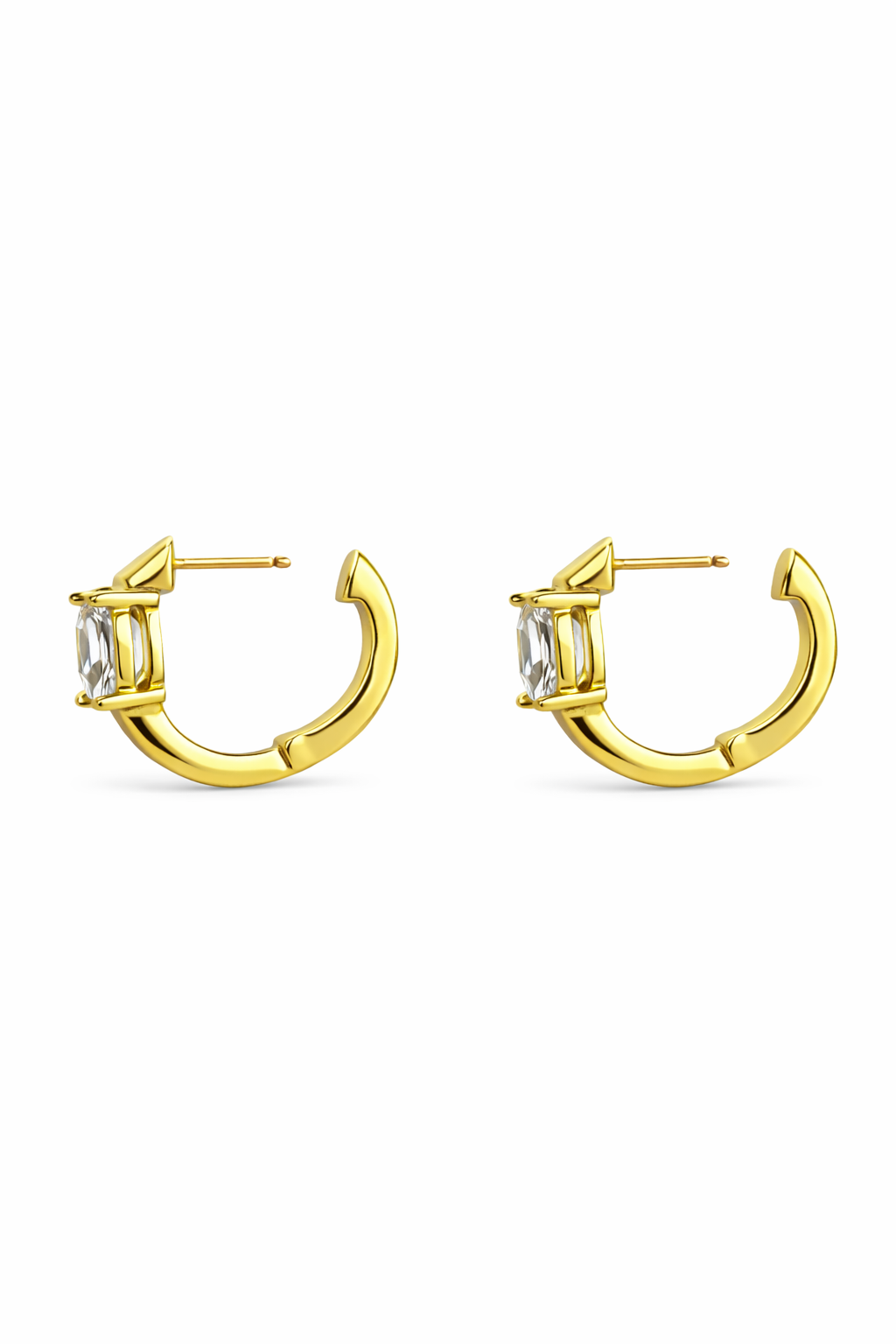 Oval Crystal Chunky Open Hoops