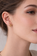 Sculpted Wave Mini Hoops