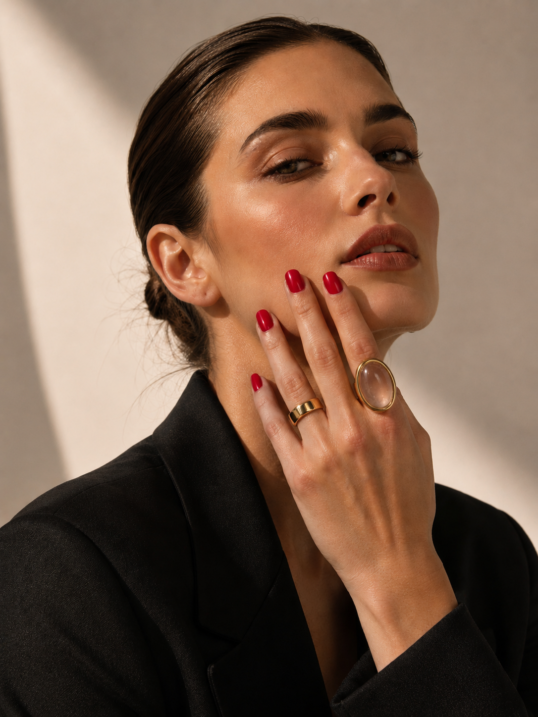 Glass Dome Oval Statement Ring
