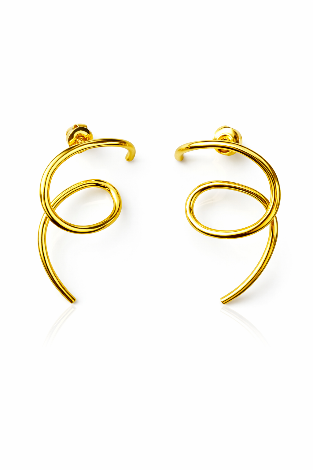 Spiral Loop Wire Drop Earrings