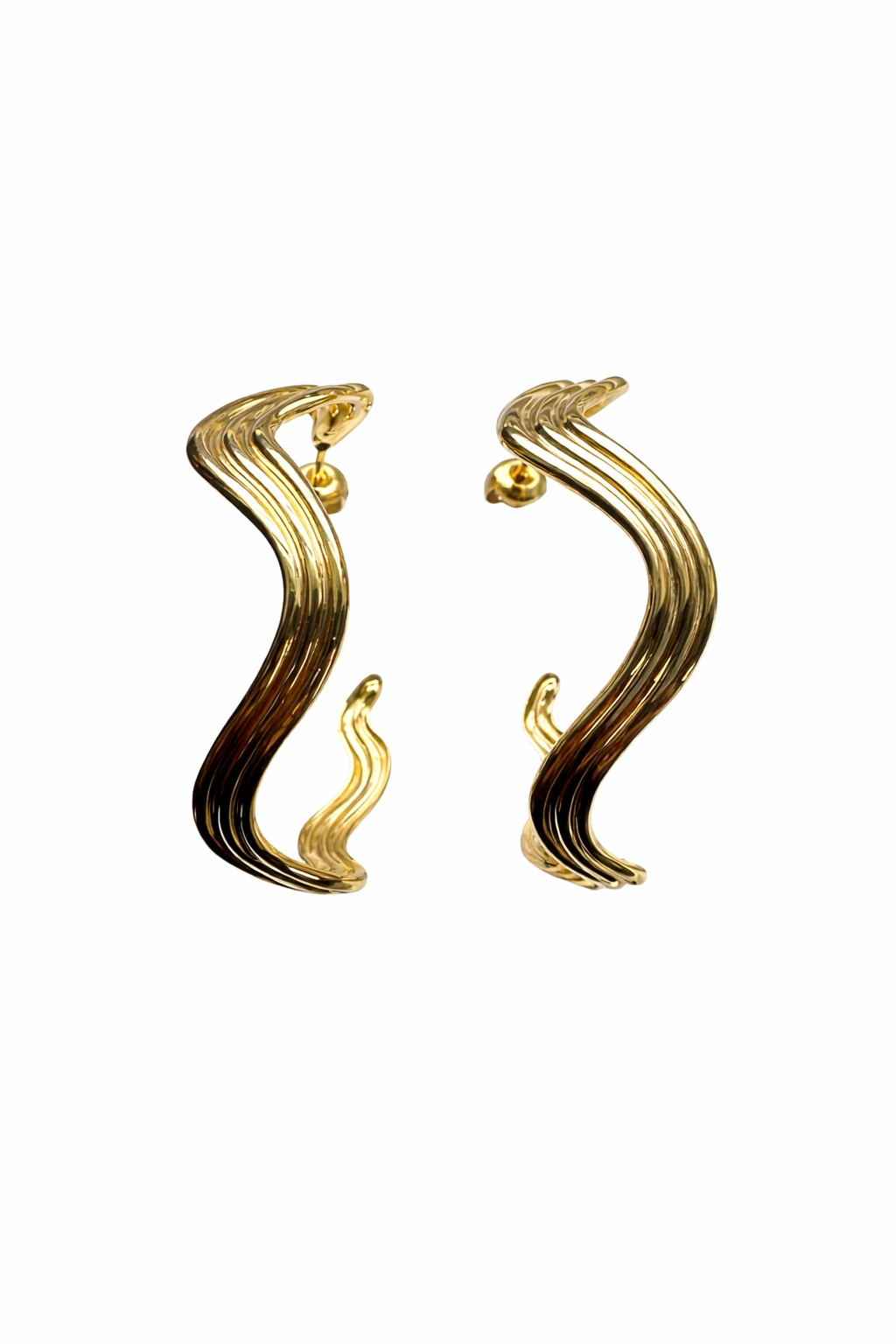 Twisted Wave Open Hoops