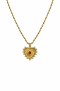 Sacred Heart Crystal Pendant Necklace