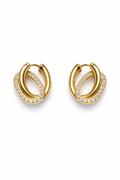 Double Link Pavé Crystal Huggies