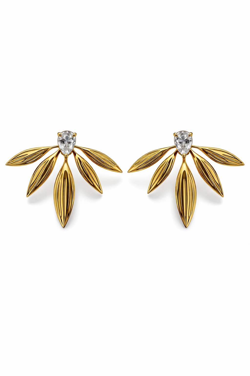 Petal Fan Crystal Earrings