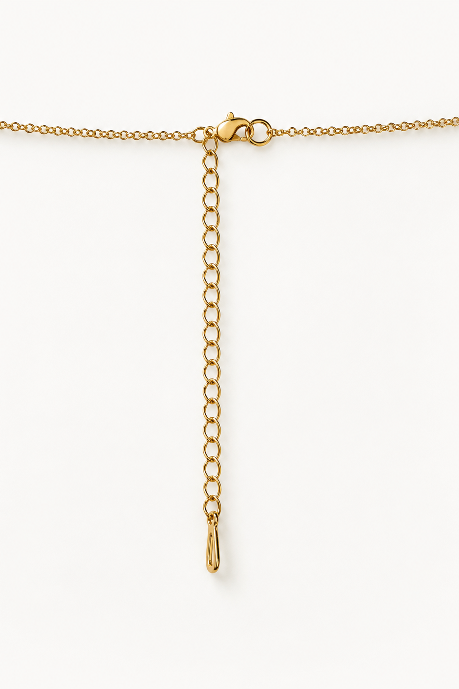 Gold back chain extender on a white background