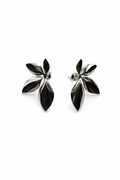 Polished Petal Drop Studs — Silver