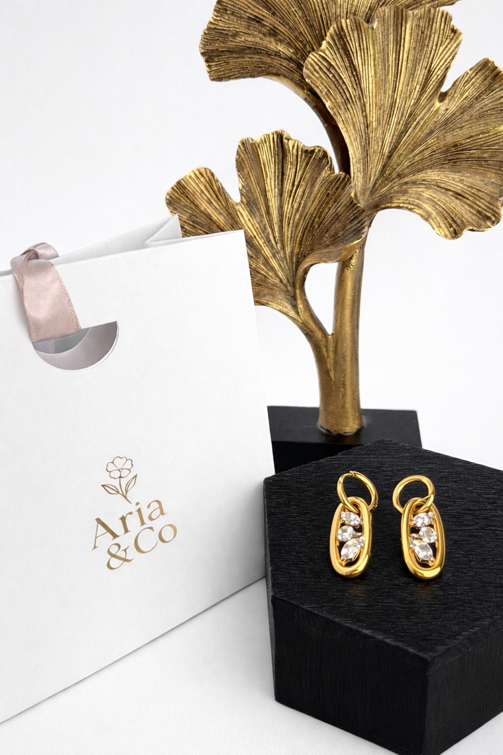 Chain Hoop Earrings with Cubic Zirconia