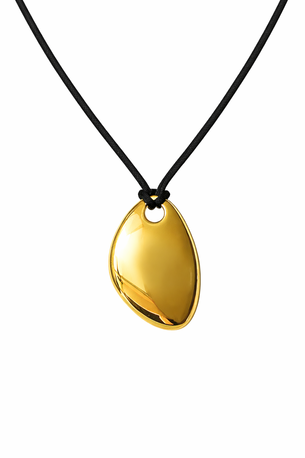Polished Pebble Pendant Cord Necklace