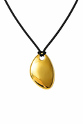 Polished Pebble Pendant Cord Necklace