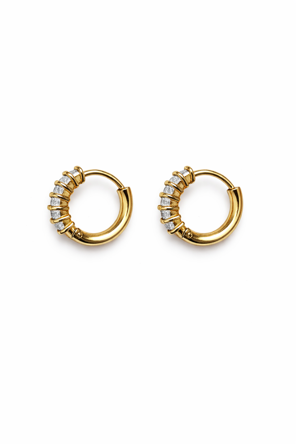 Baguette Crystal Huggie Hoops