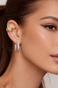 Pear Crystal Wide Band Ear Cuff