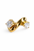 Dual Crystal Bypass Ring with Cubic Zircon Stones
