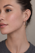 Minimalist Ring Charm Hoop Earrings