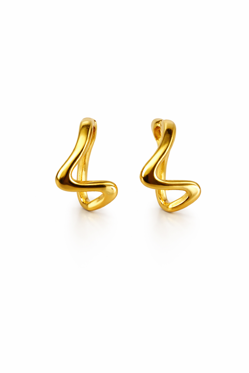 Sculpted Wave Mini Hoops