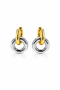 Chunky Linked Ring Drop Huggie Earrings