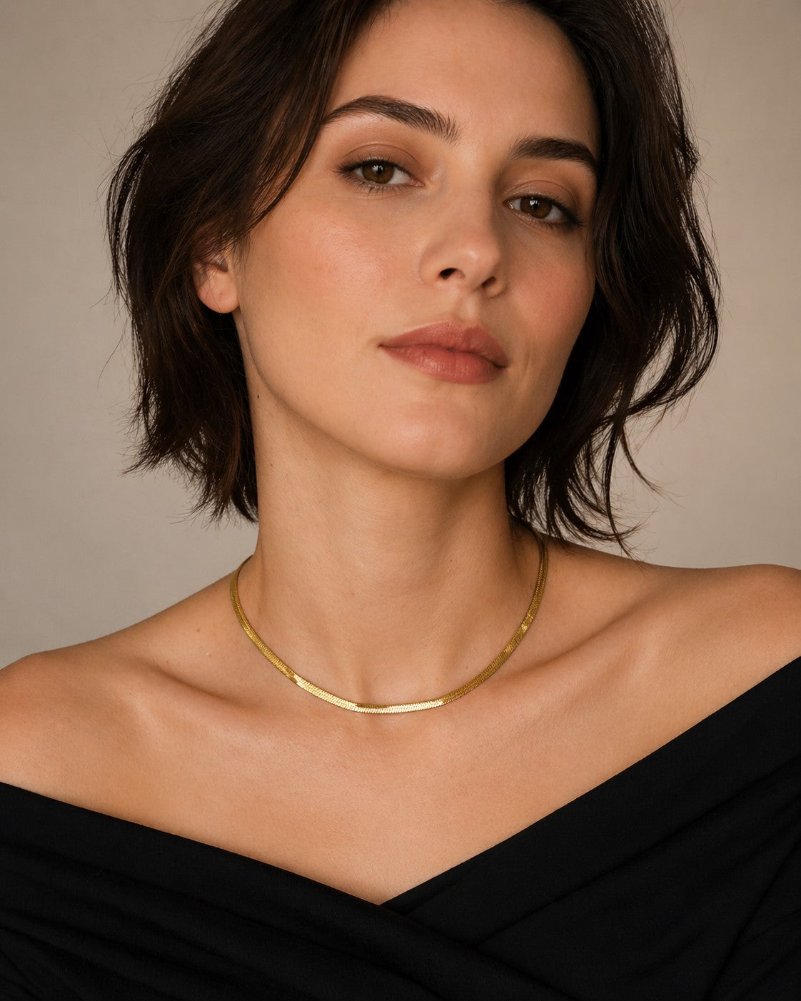 Flat Herringbone Chain Necklace