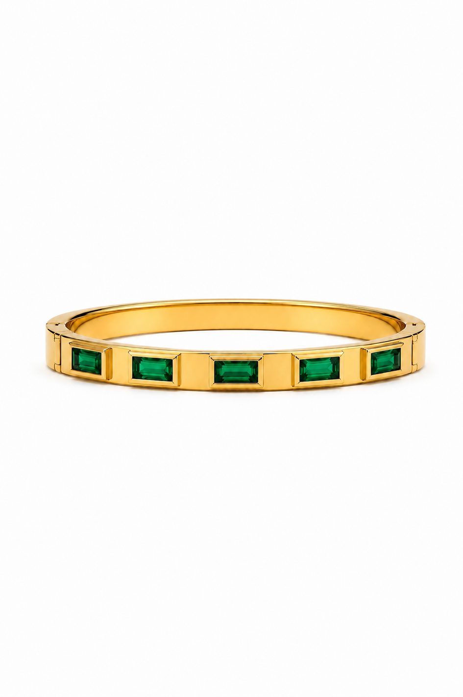 Emerald Baguette Bangle