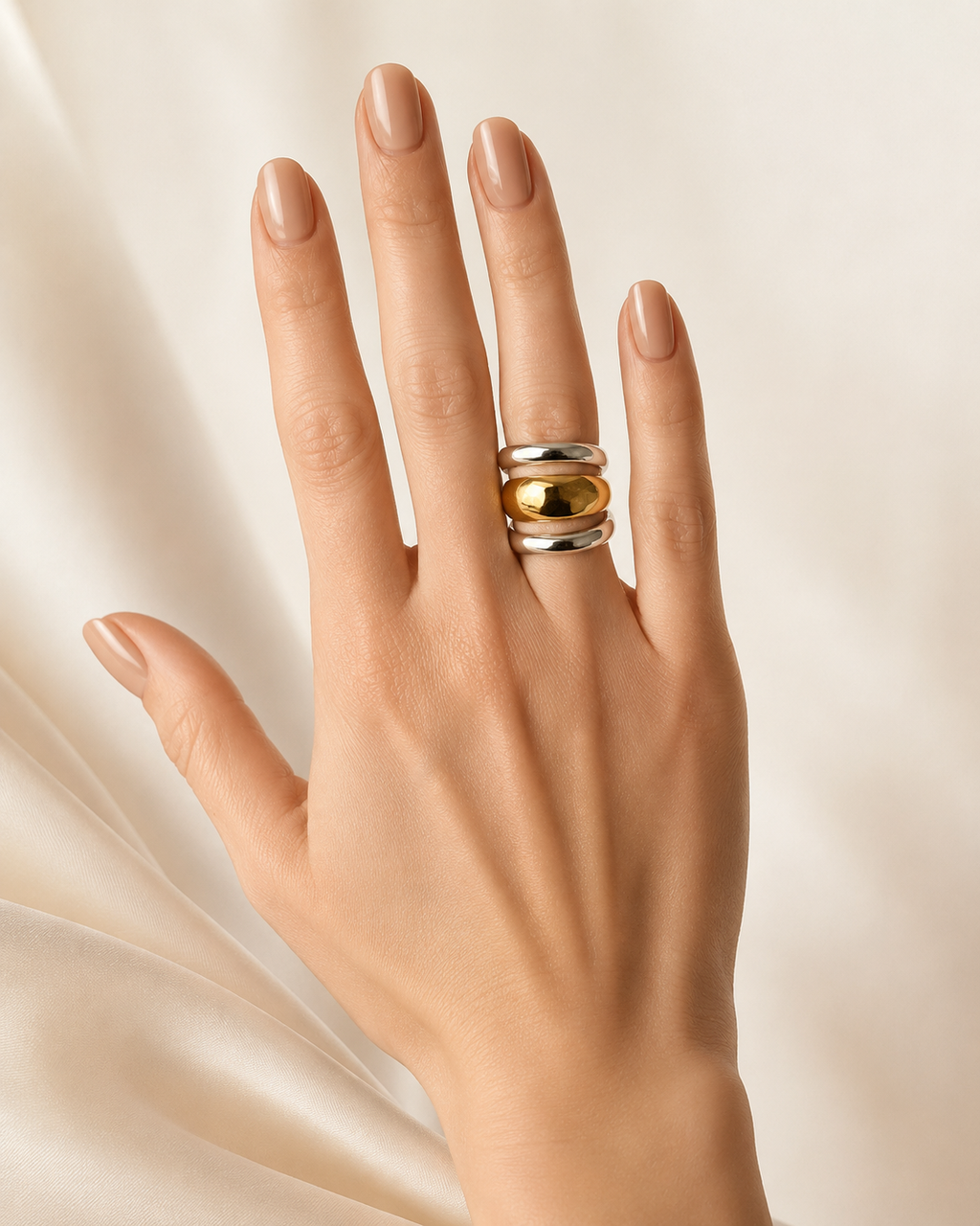 Dome Ring: Silver & Gold