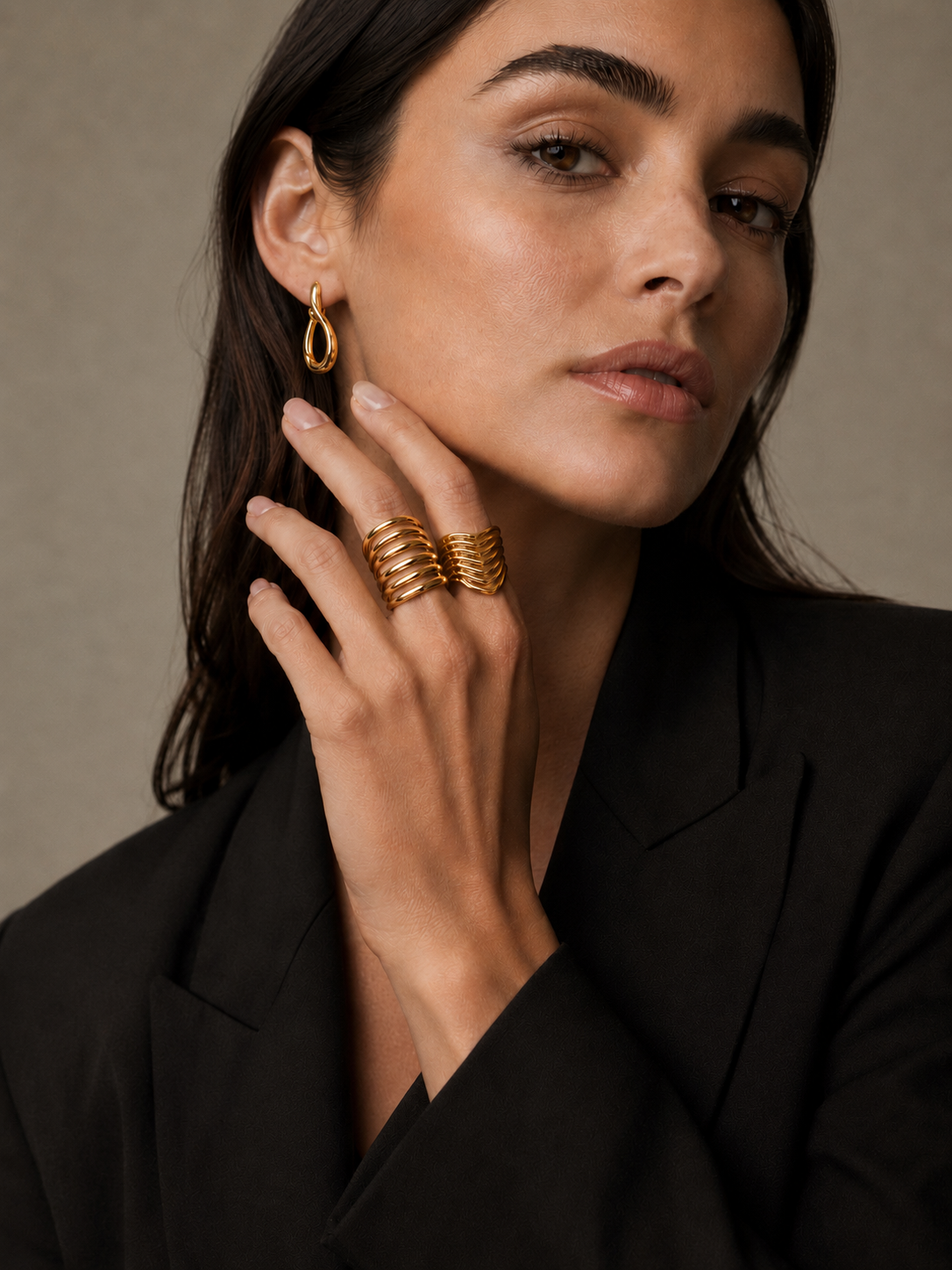 Crystal Scattered Wave Drop Hoops