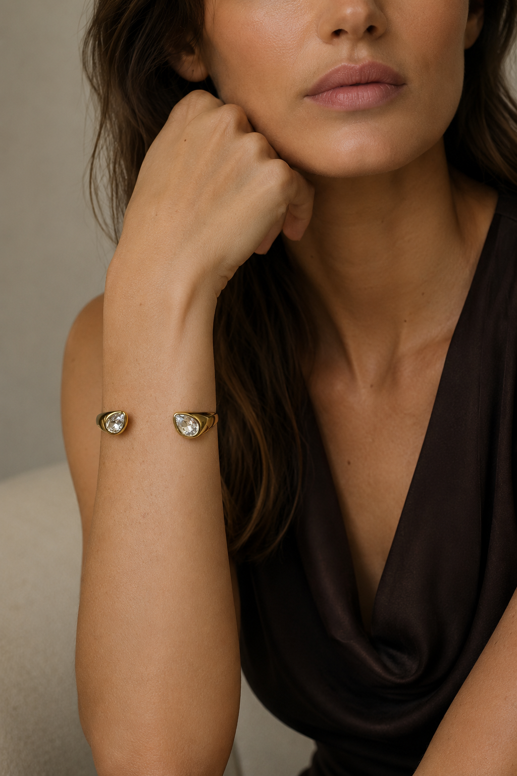 Twin Pear Cuff Bracelet