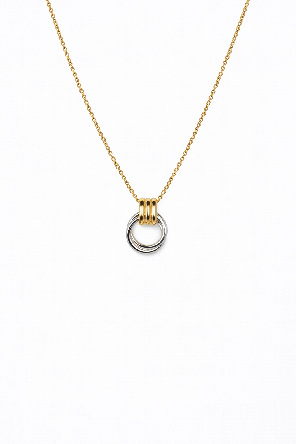 Interlocking Hoop Pendant Necklace