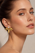 Petal Fan Crystal Earrings