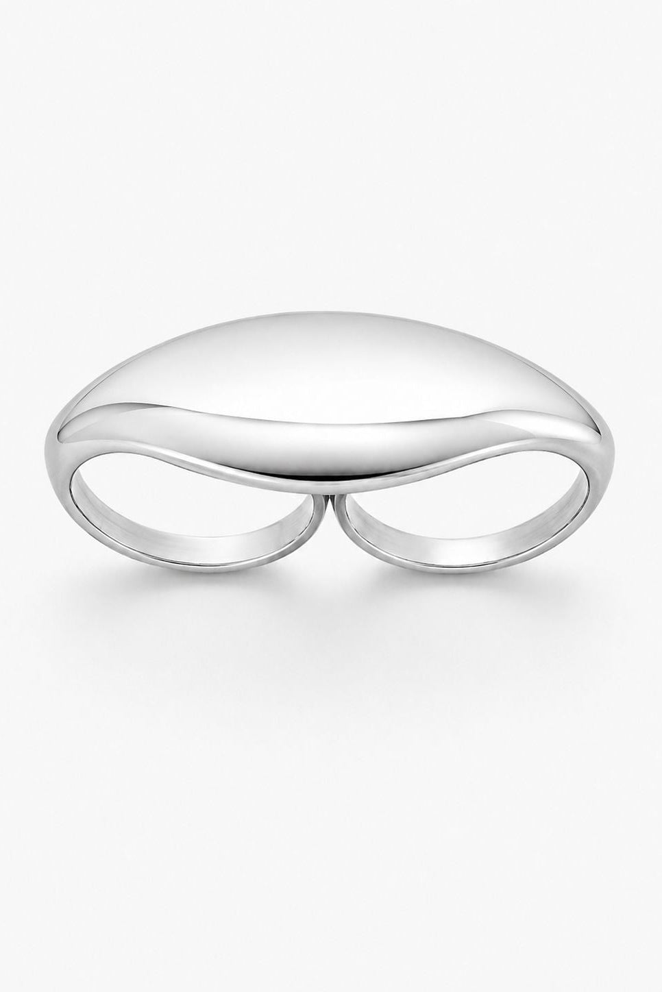 Sculptural Dome Double Finger Statement Ring