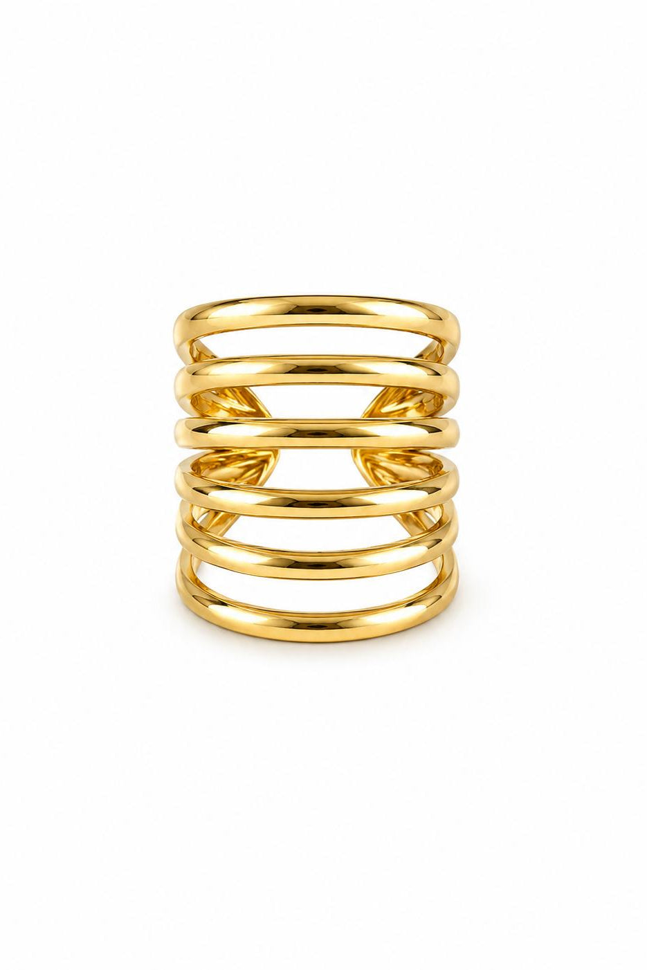 Gold ring on a white background