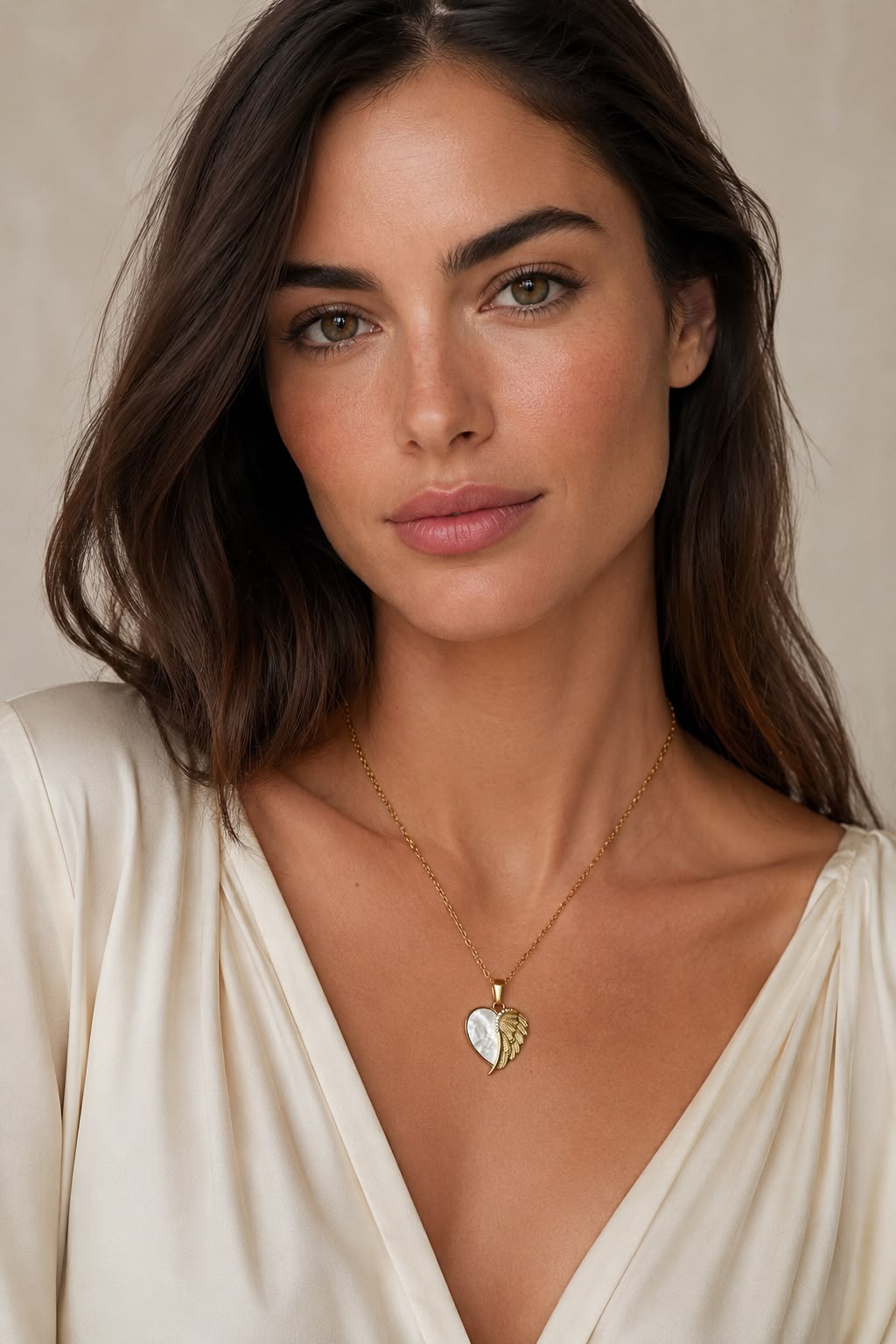 Angel Wing Heart Pendant Necklace