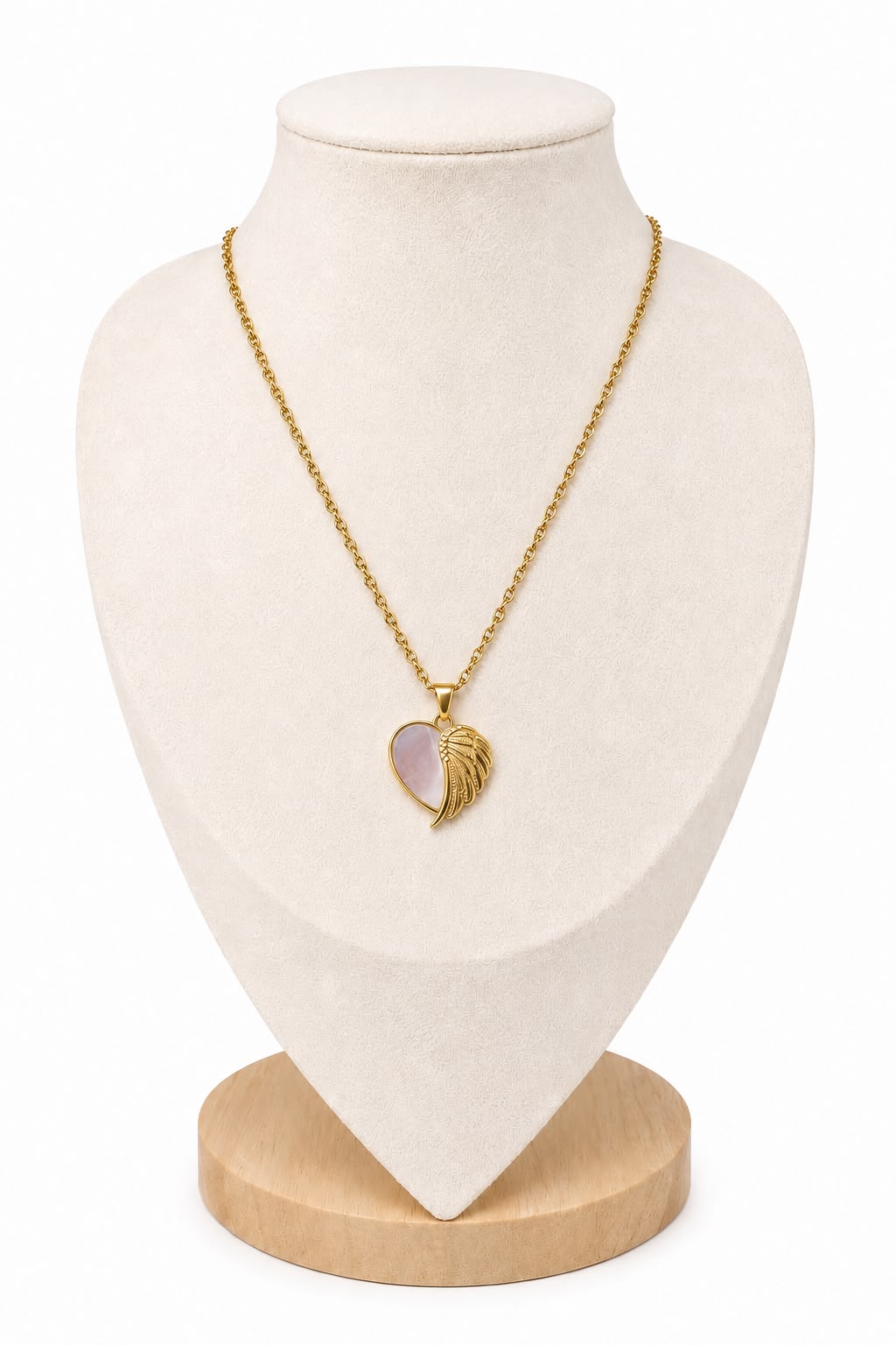 Angel Wing Heart Pendant Necklace