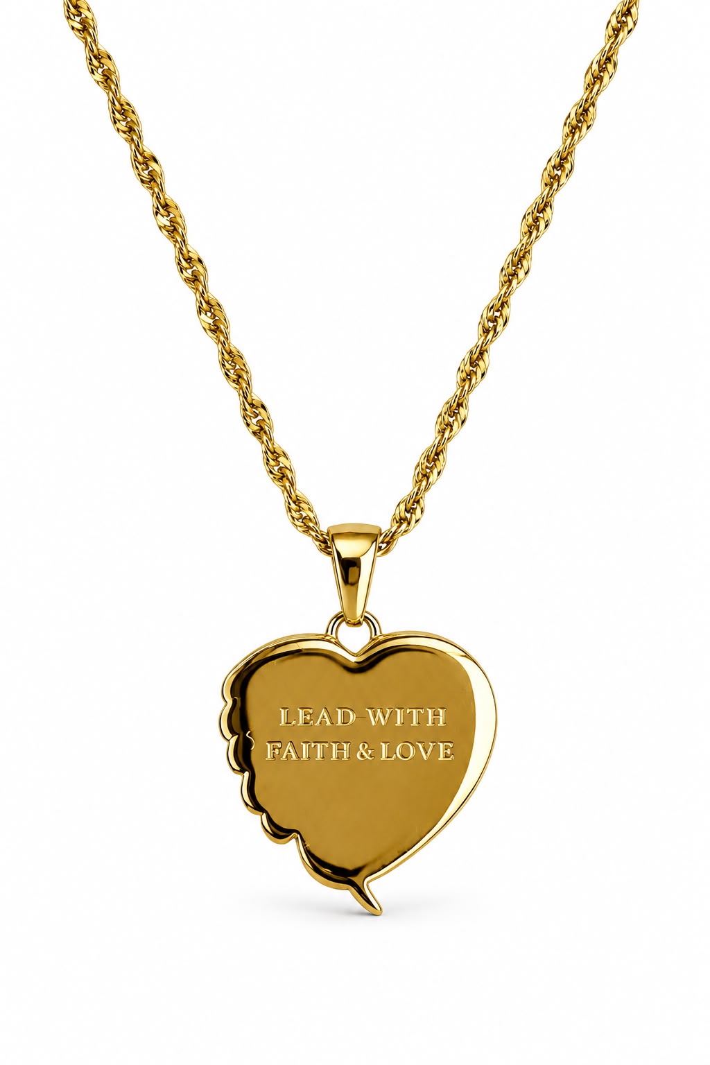 Angel Wing Heart Pendant Necklace